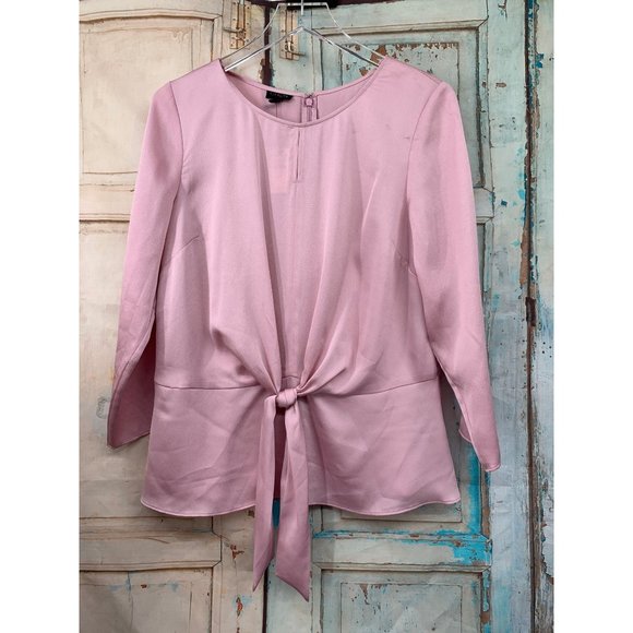 Talbots Tie Waist Top  10 Pink   Polyester - Picture 1 of 10